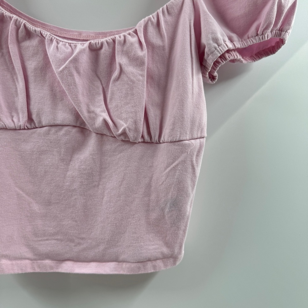 Hollister Light Pink Puffed Short Sleeve Top – Size Medium - Picture 3 of 7